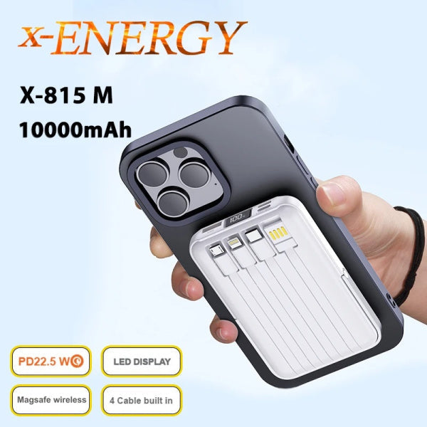 Caricabatteria portatile powerbank con cavi e wireless Tecnologia MagSafe