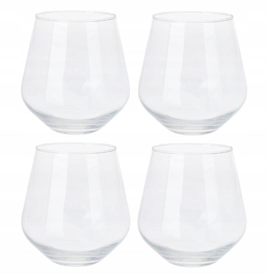 Bicchieri da Whisky in vetro da 450 ml set da 4