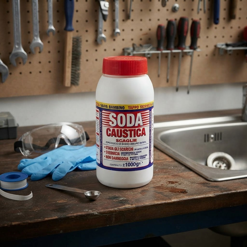 Detergente multiuso "Soda caustica a scaglie" Sodio idrossido 99% per pulizia botti e cisterne