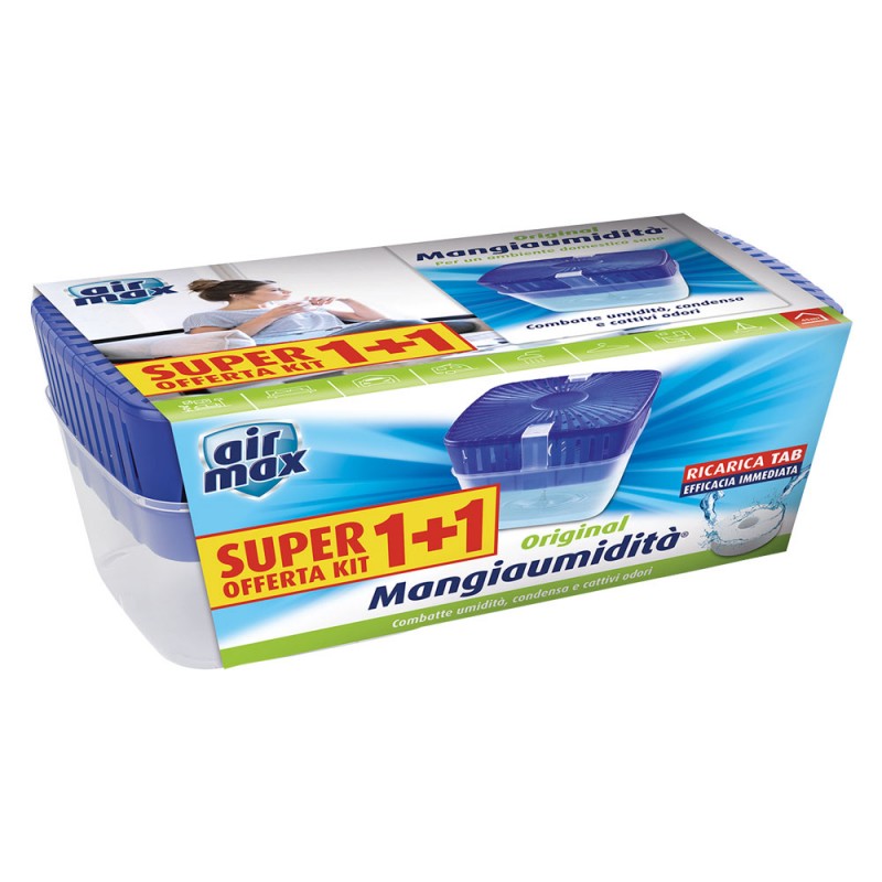 Deumidificatore "air max vortex" kit da 450 gr sistema sistema assorbi umidita da bagno