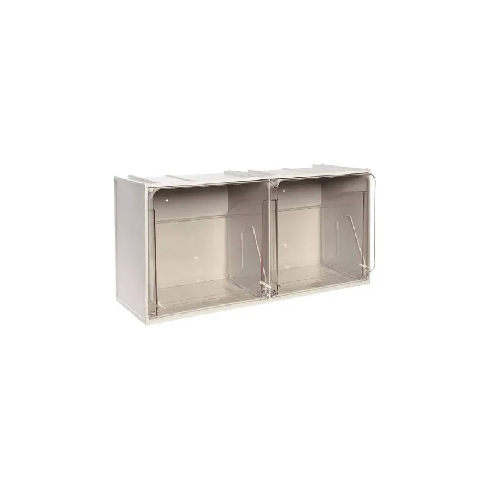 Cassettiera modulare componibile "Crystal Box" in polietilene tereftalato resistente agli urti e antigraffio