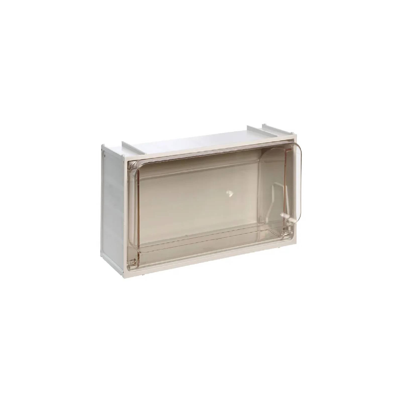 Cassettiera modulare componibile "Crystal Box" in polietilene tereftalato resistente agli urti e antigraffio