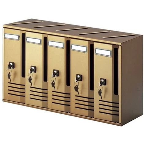 Cassetta per posta "Cubo" in alluminio, modello da esterno verniciata bronzo