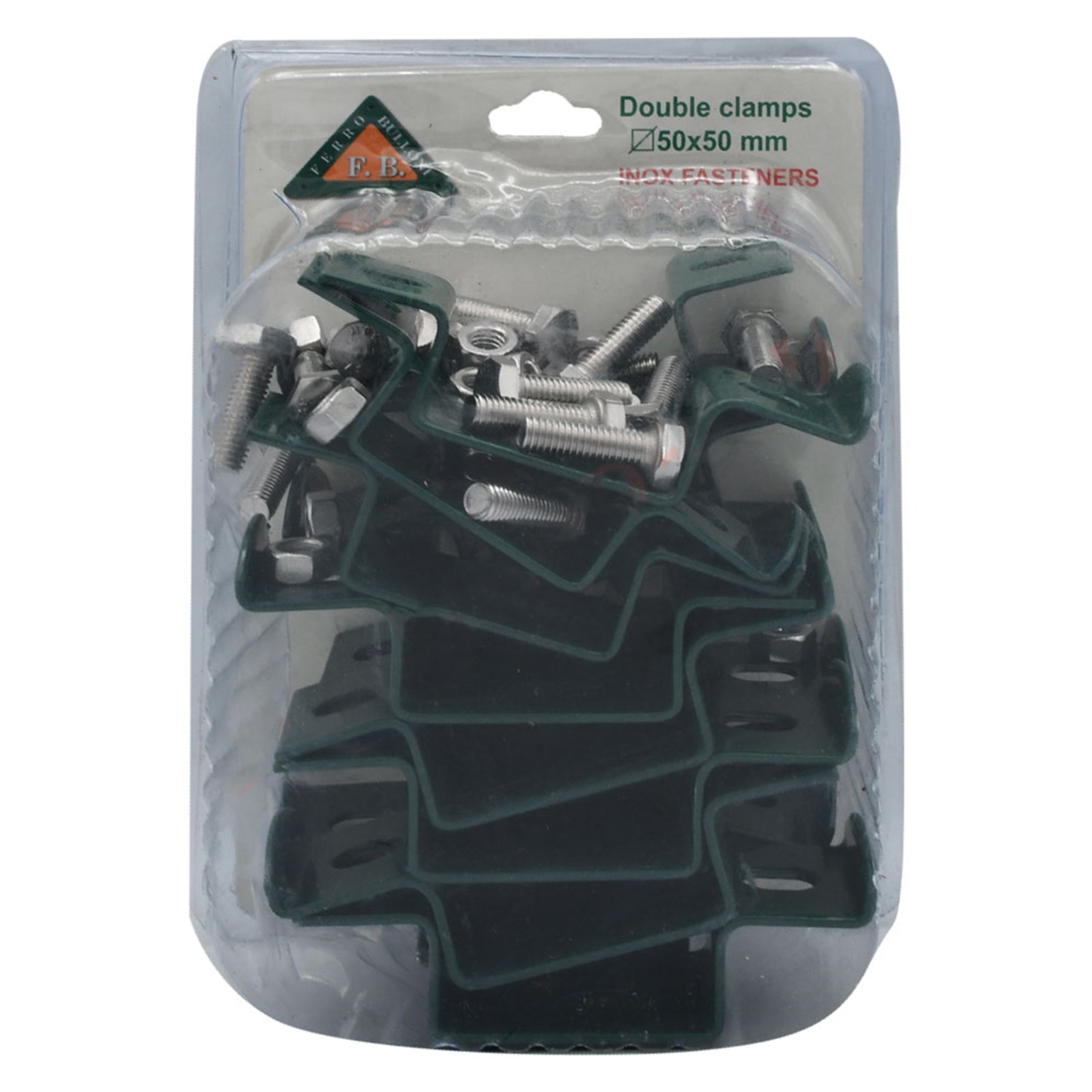 Collare di fissaggio doppio in acciaio per recinzione metallica