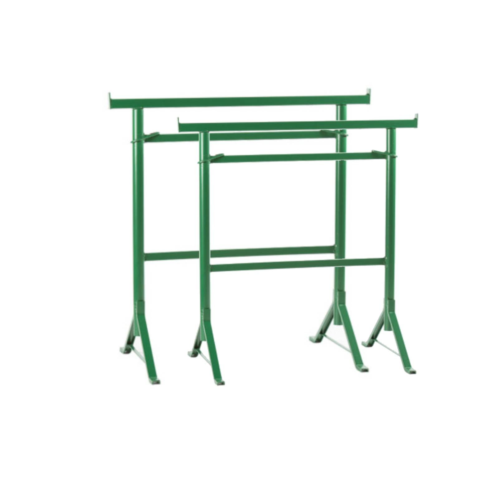 Cavalletto doppio regolabile con tubolare realizzato in acciaio verniciato e gambe fisse in ferro ad U