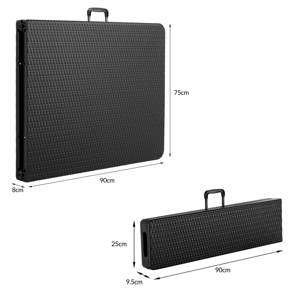 Tavolo pieghevole da catering e campeggio a valigetta con 2 panche marrone