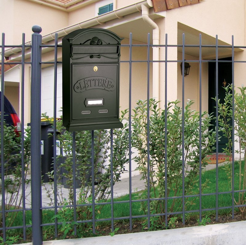 Cassetta per posta "Lettere" in alluminio pressofuso verniciata, da esterno, colore ruggine