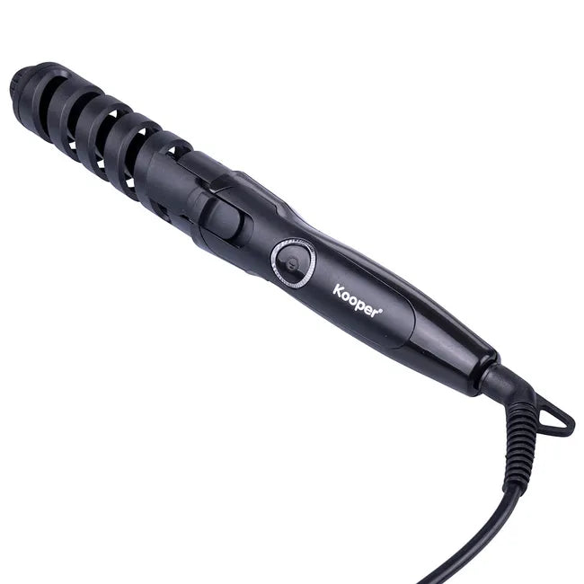 Piastra arricciacapelli con ferro a spirale, meccanismo blocca ciocche e impugnatura termoresistente