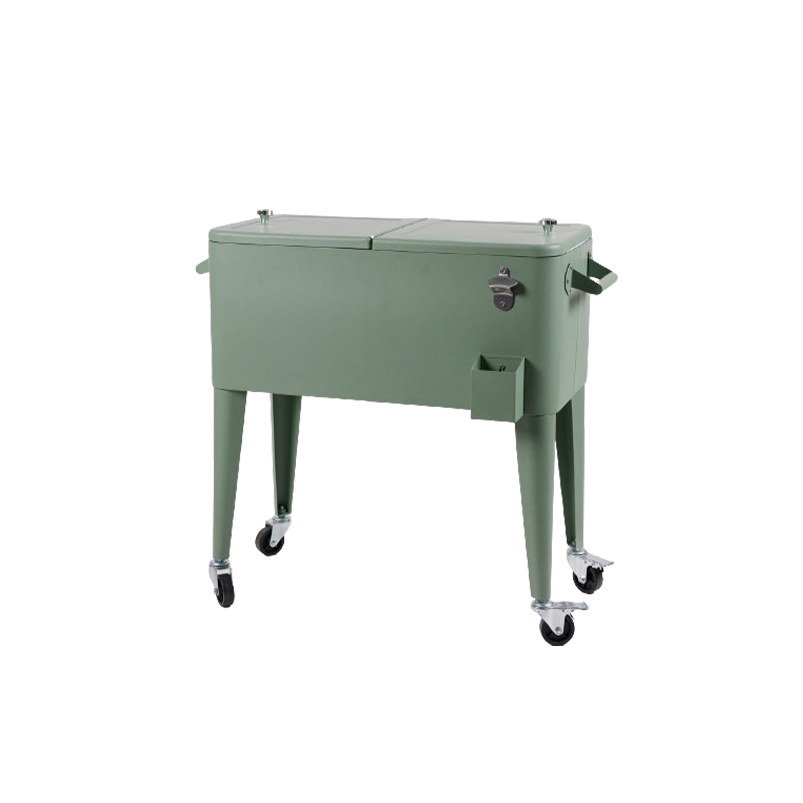 Frigo doppio contenitore con rotelle colore verde