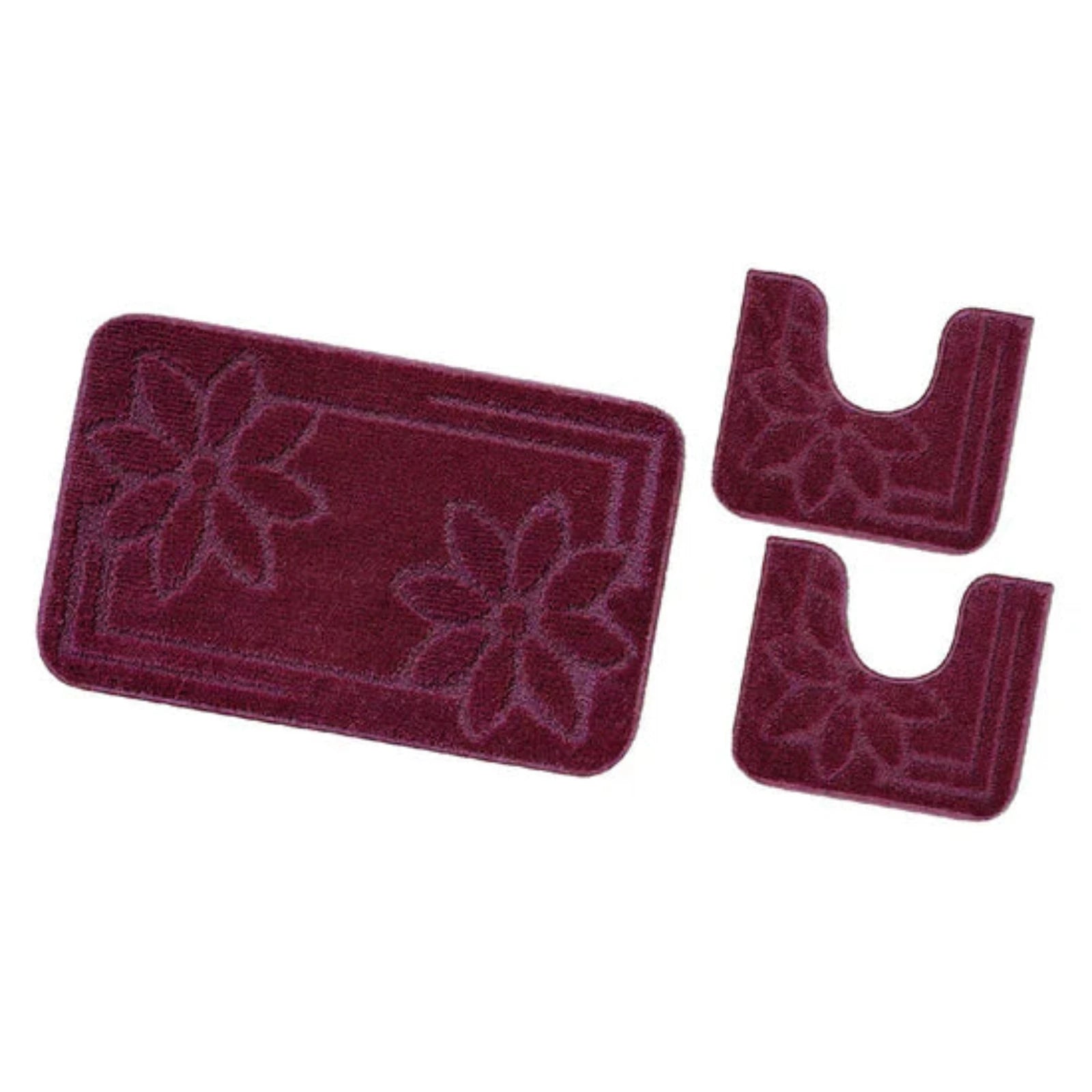 Tappeto bagno "Moorea" color vinaccia, set.3