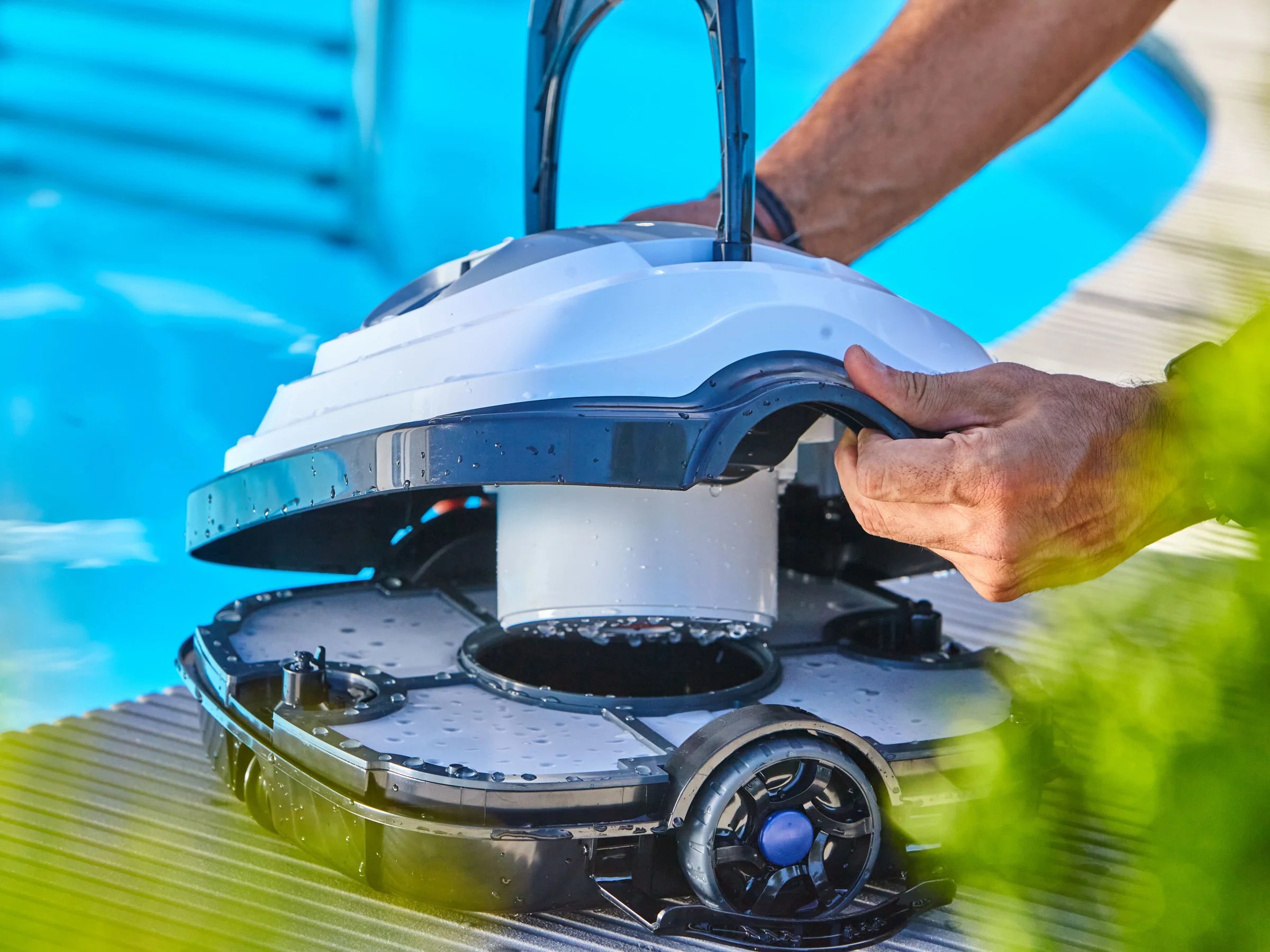 Robottino "Sirena" puliscifondo per piscina automatico con ruote, fino a 50 minuti di autonomia