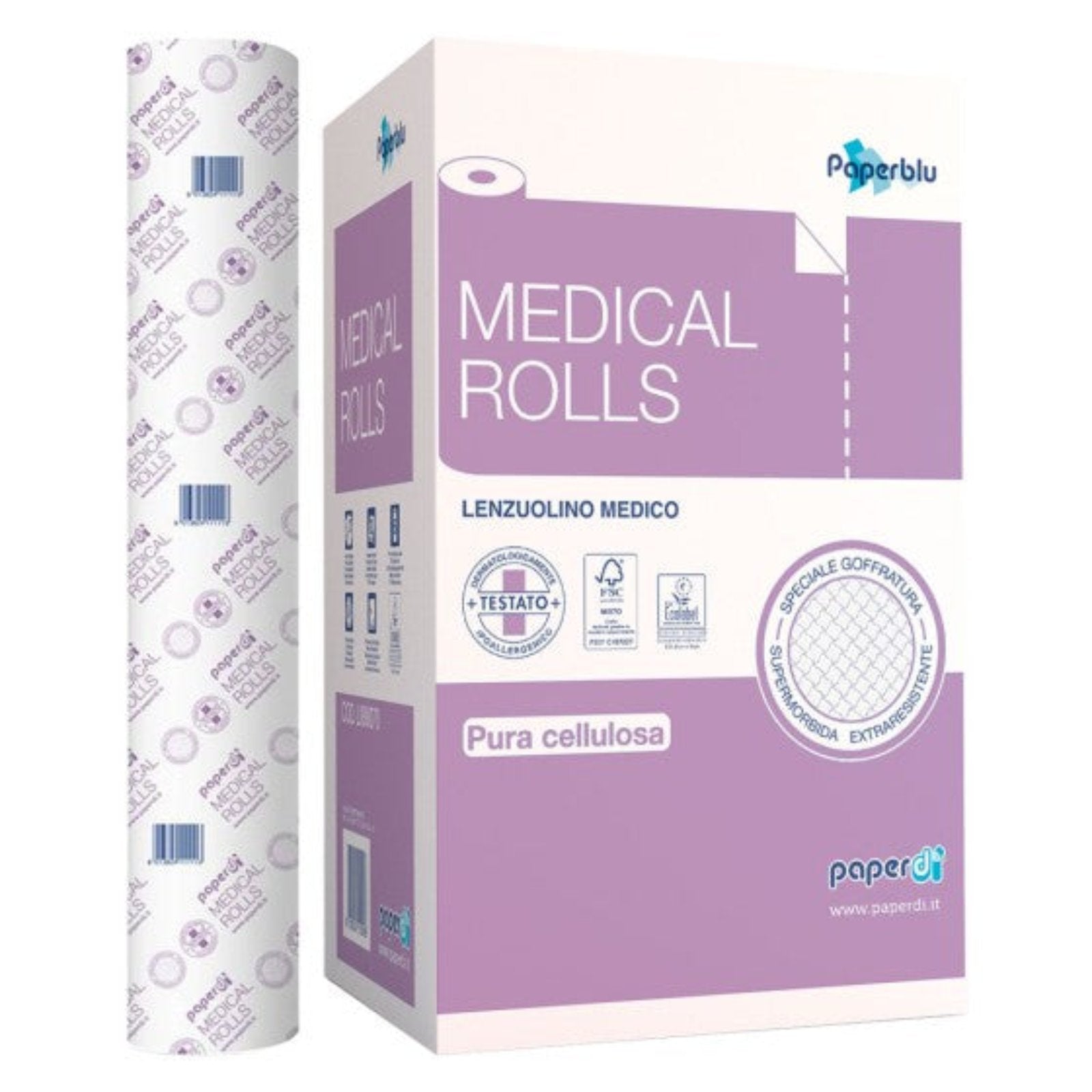 Lenzuolino medico di pura cellulosa a due veli 216 strappi mt. 80 x 60 cm