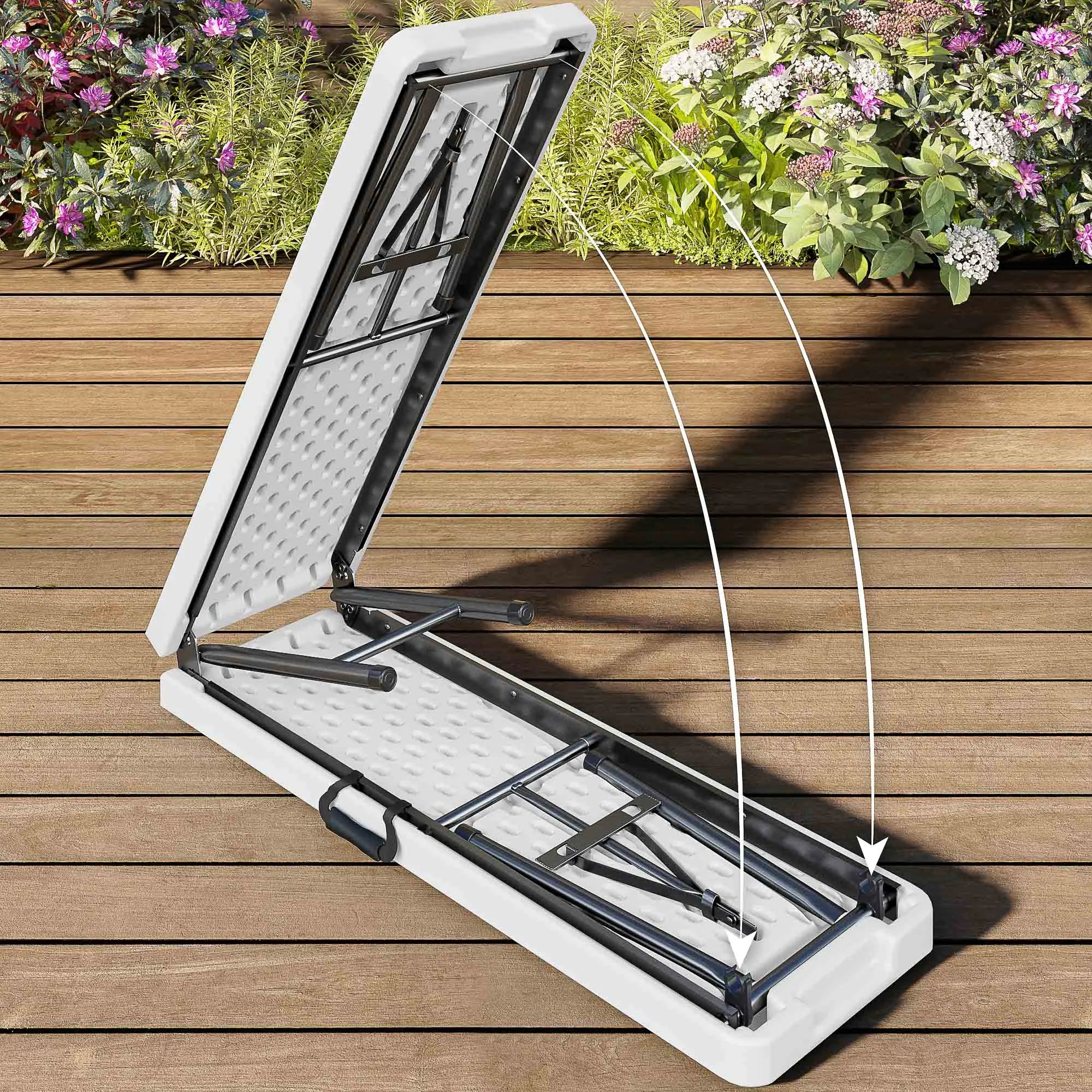 Panca pieghevole da catering e campeggio a valigetta con maniglia