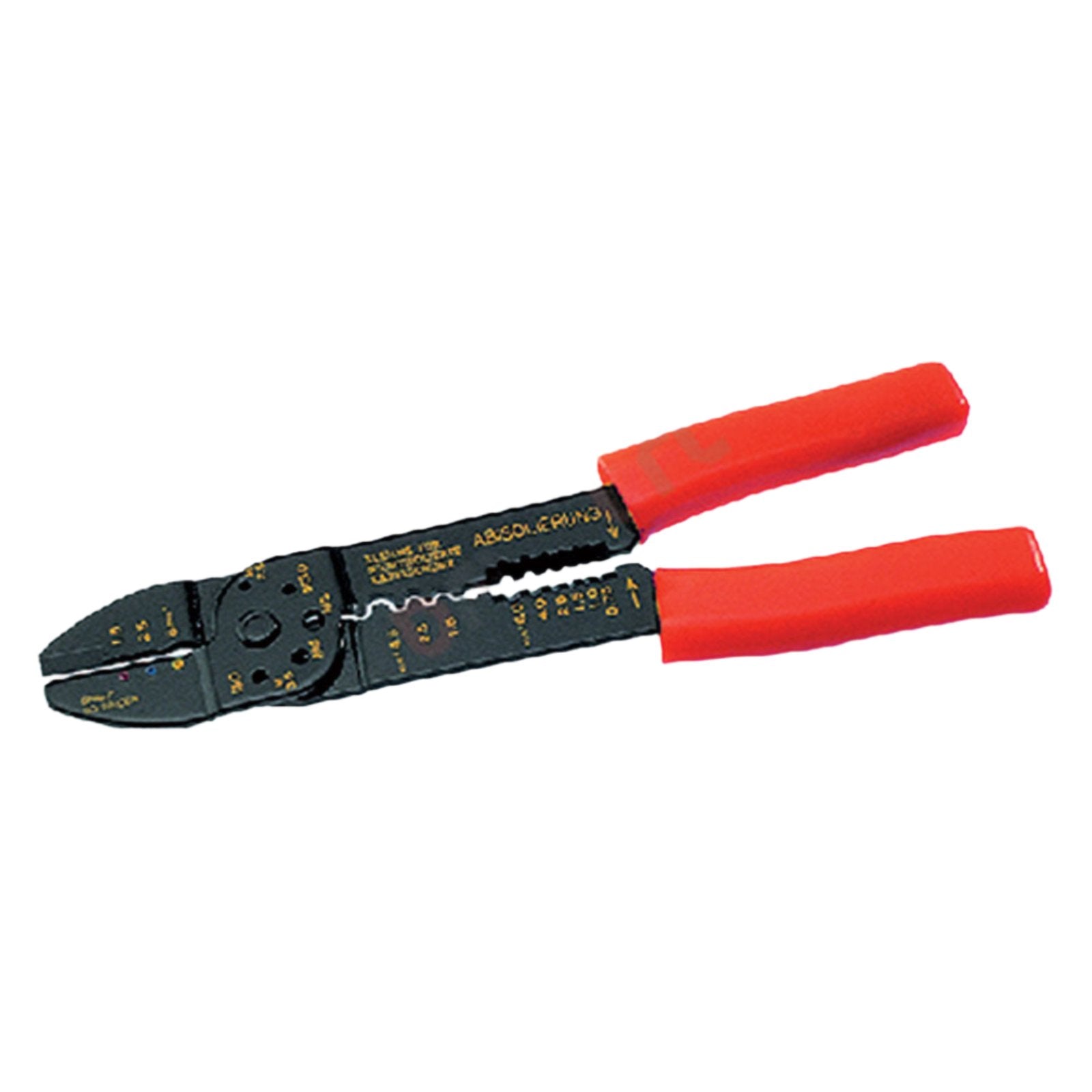 Pinza per capicorda e terminali isolati con tagliabulloni e spelafili mm.205