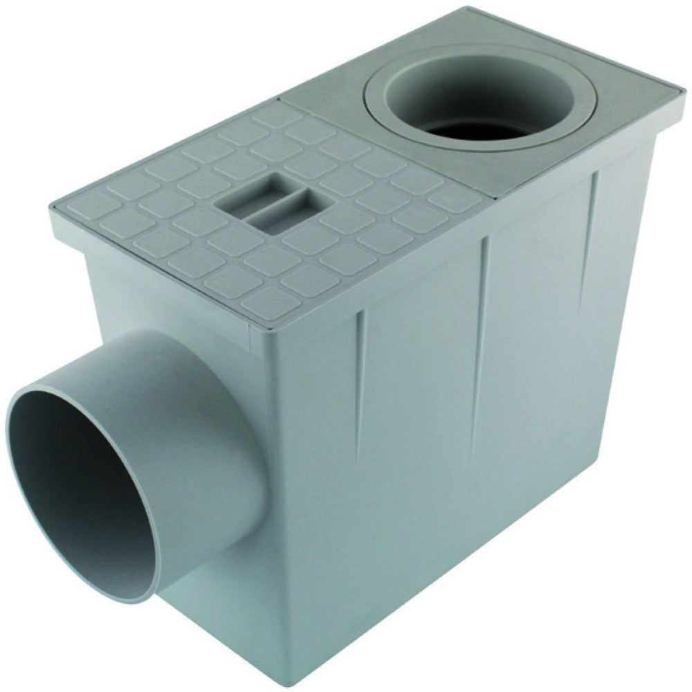 Pozzetto per pluviale in polipropilene con scarico laterale