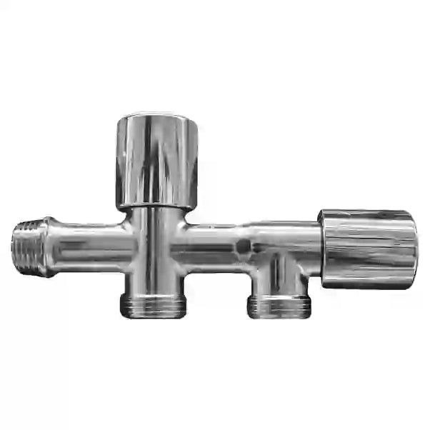 Rubinetto per attacco lavatrice e lavastoviglie in acciaio cromato