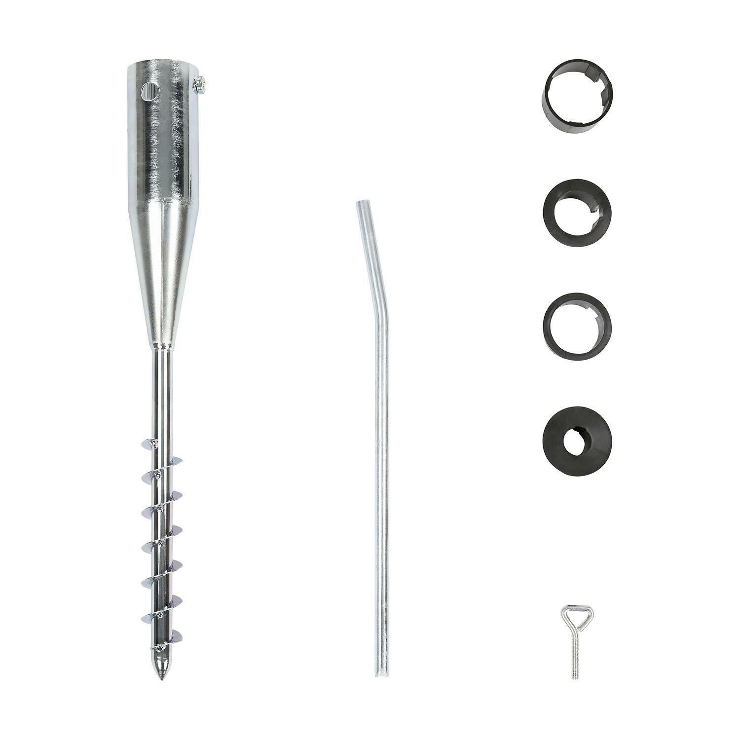 Picchetto in metallo porta ombrellone trivella per sabbia e sassi h 56 cm