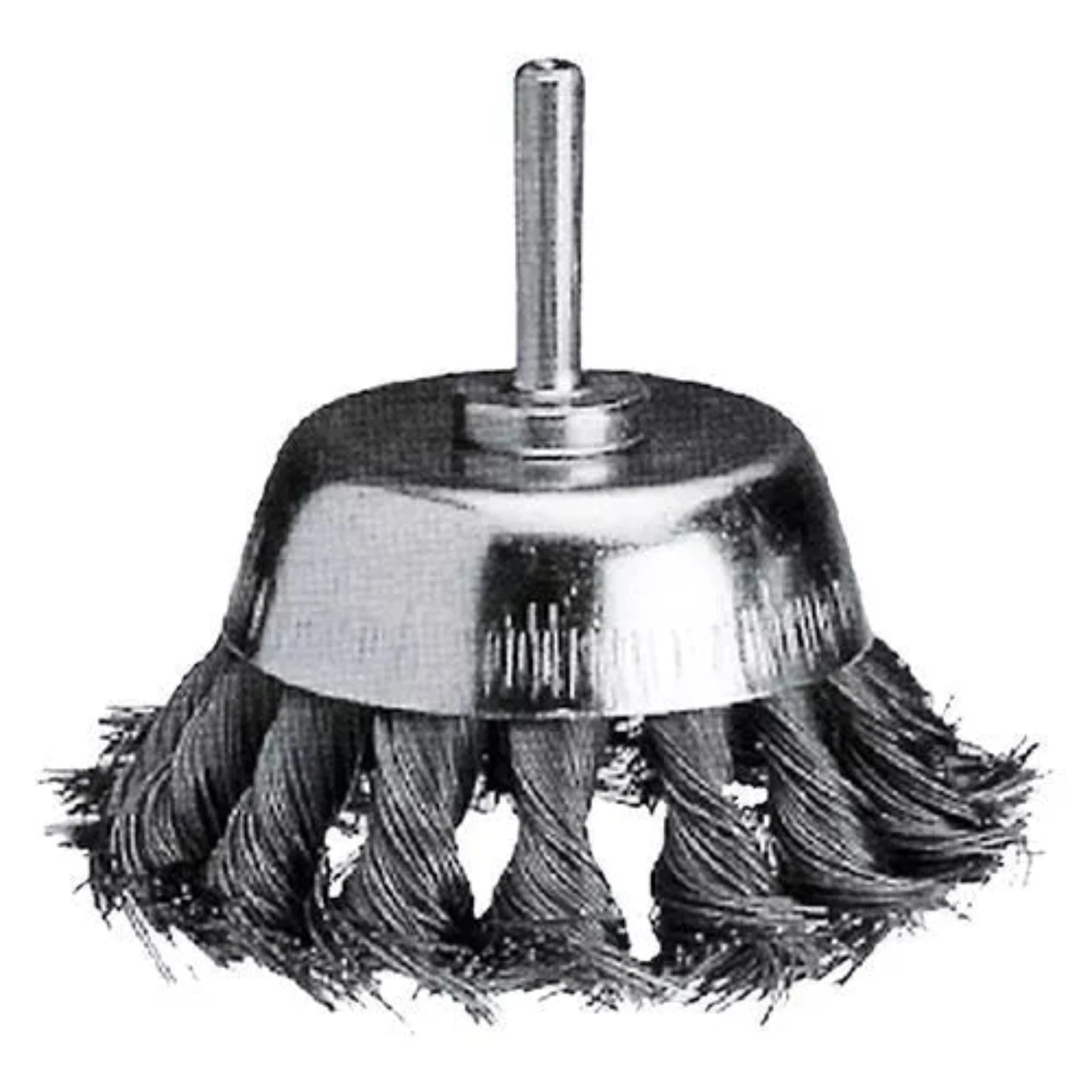Spazzola a tazza con filo in acciaio e 15 mazzetti ritorti ø mm 70