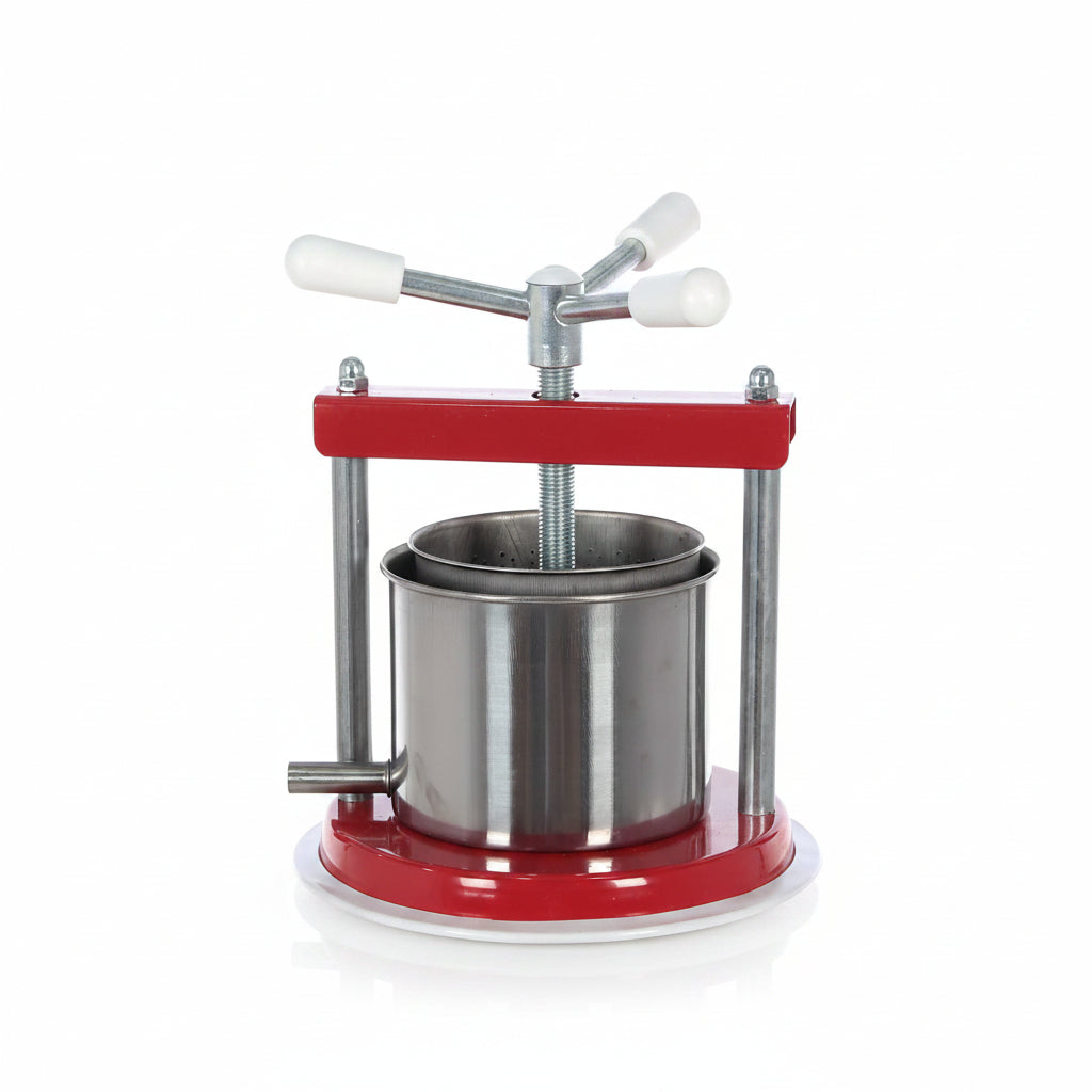 Torchietto premitutto in Acciaio inox, adatto come pressa per liquore, frutta ed olive