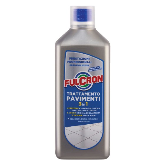 Trattamento per pavimenti "Fulcron" 3 in 1, protegge, lucida e deterge pavimenti da 1 litro