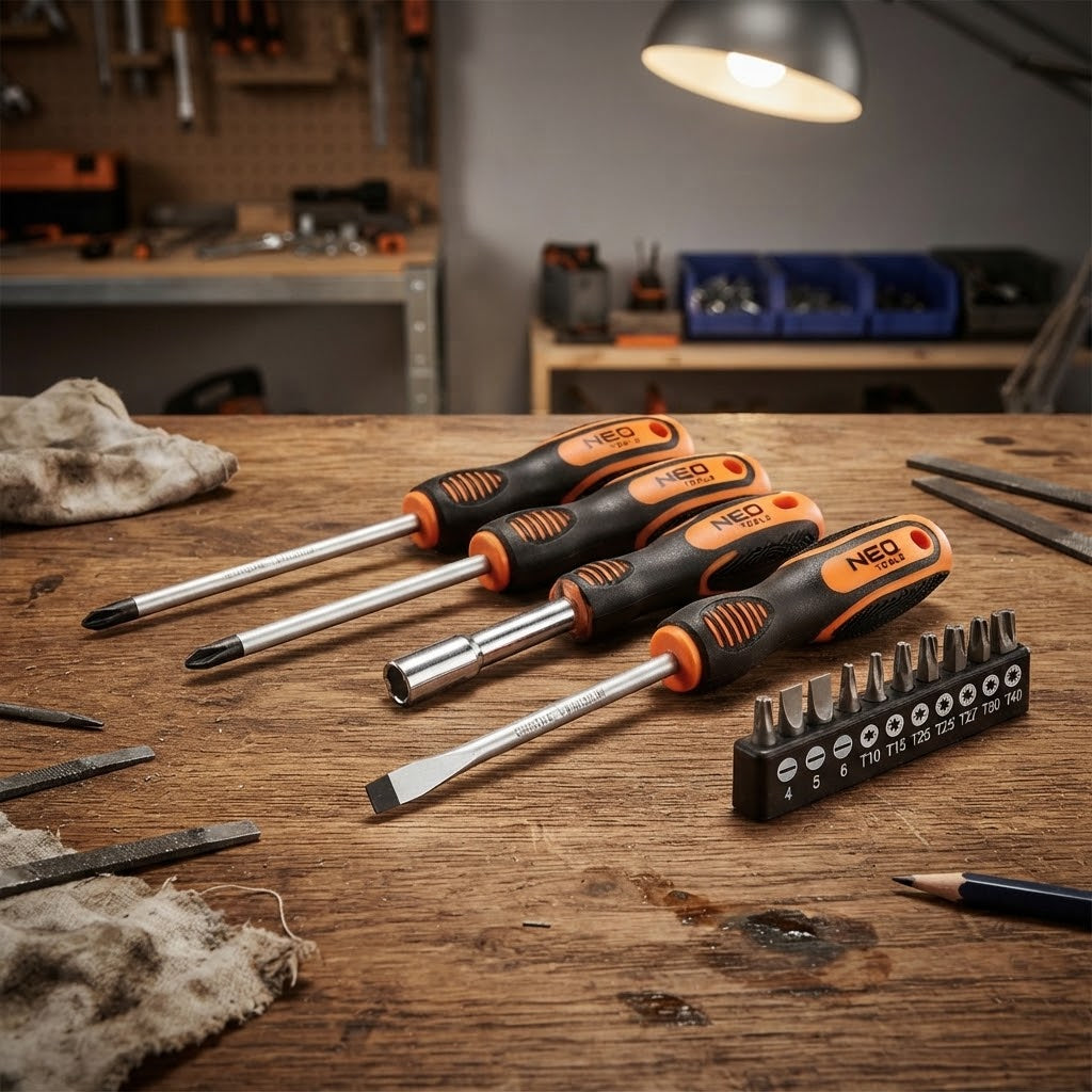 Cacciaviti "NEO Tools" a manico bicomponente con inserti set da 14 pezzi