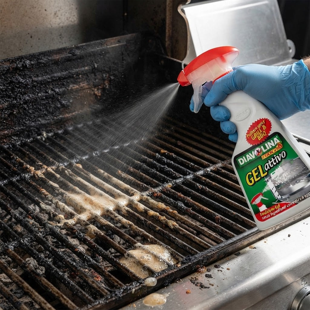 Sgrassante gel attivo "Diavolina" pulitore per grill e barbecue da 500 ml