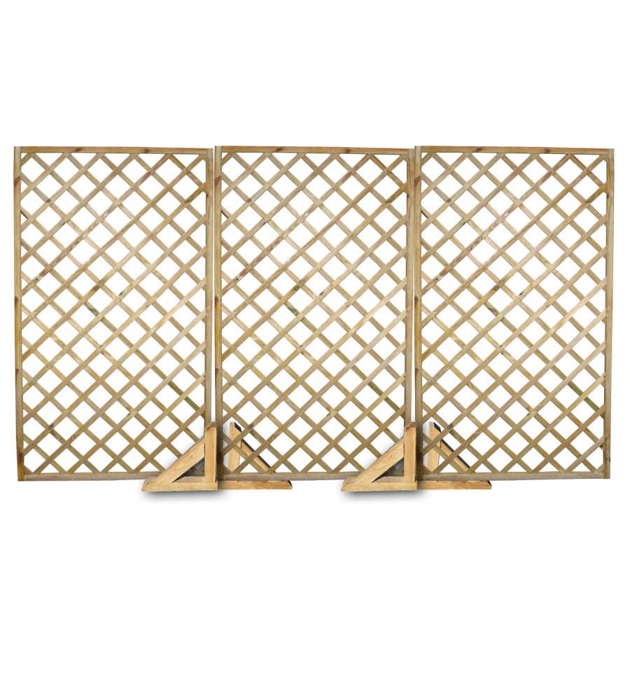 Pannello grigliato "Lasa" rettangolare in legno di pino naturale per recinzioni giardino e terrazzo