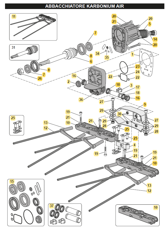 Piastrina di ricambio per cassetto abbacchiatore Zanon Karbonium Air