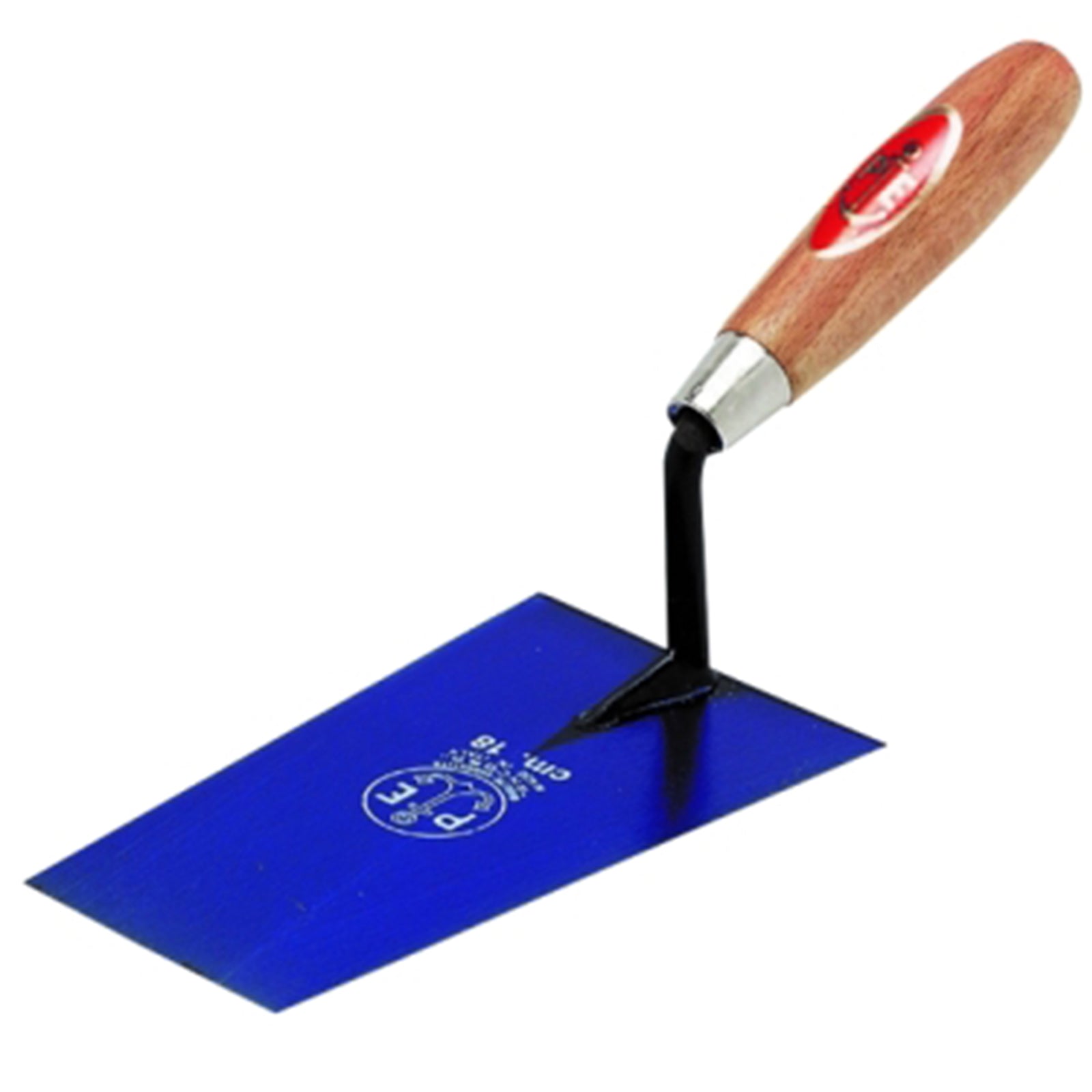 Cazzuola "Ancora" per muratore a punta quadra in acciaio temperato con manico in legno