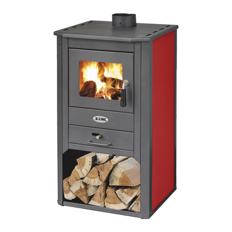 Stufa a legna "Kursal" 9 kW in acciaio verniciato caminetto h 93 cm