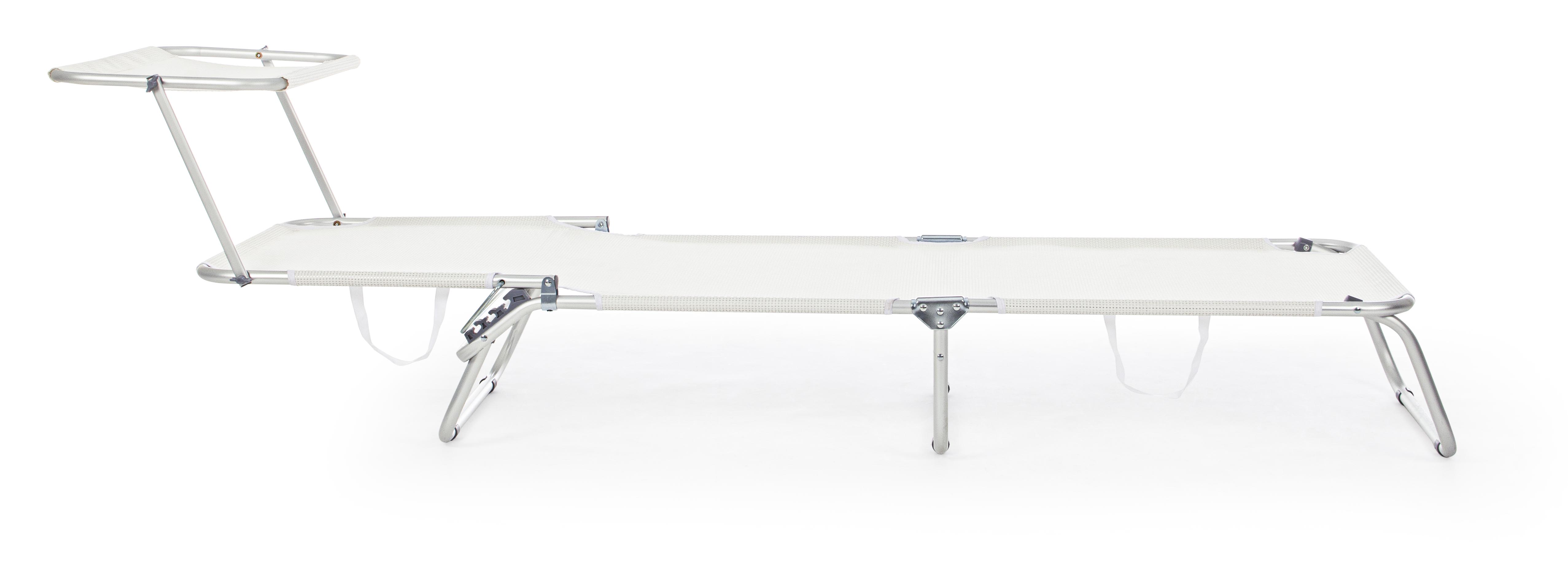 Brandina spiaggina ''Cross'' lettino in alluminio anodizzato pieghevole con tettuccio da mare