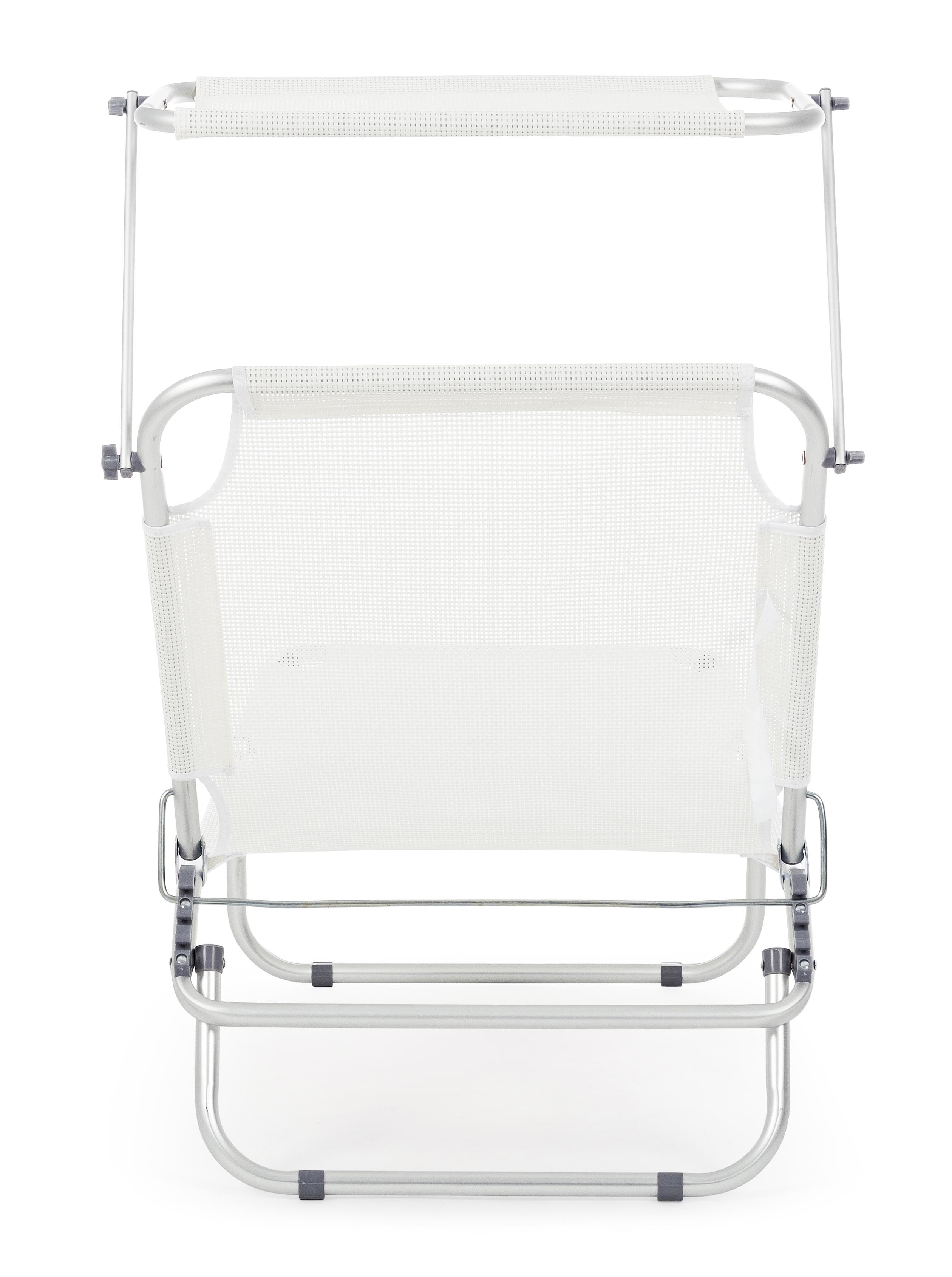 Brandina spiaggina ''Cross'' lettino in alluminio anodizzato pieghevole con tettuccio da mare