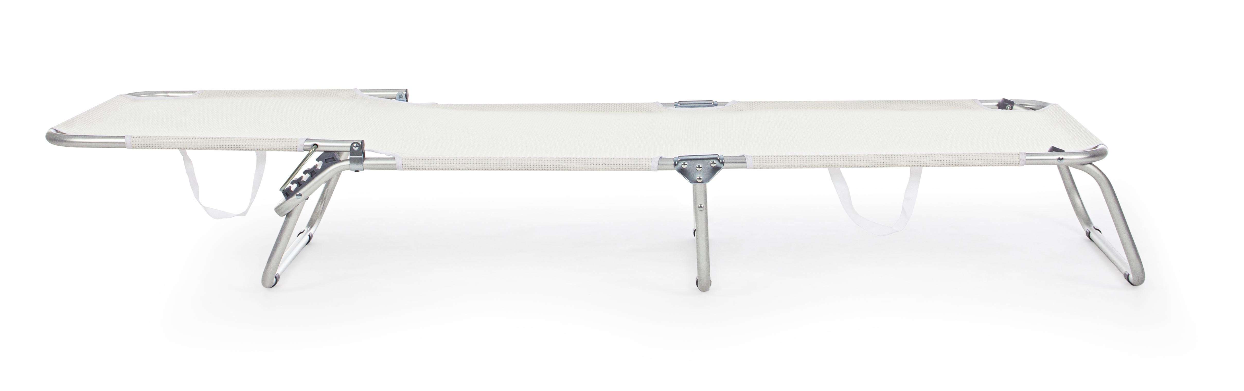 Lettino brandina prendisole pieghevole "Cross" in textilene da spiaggia e balcone