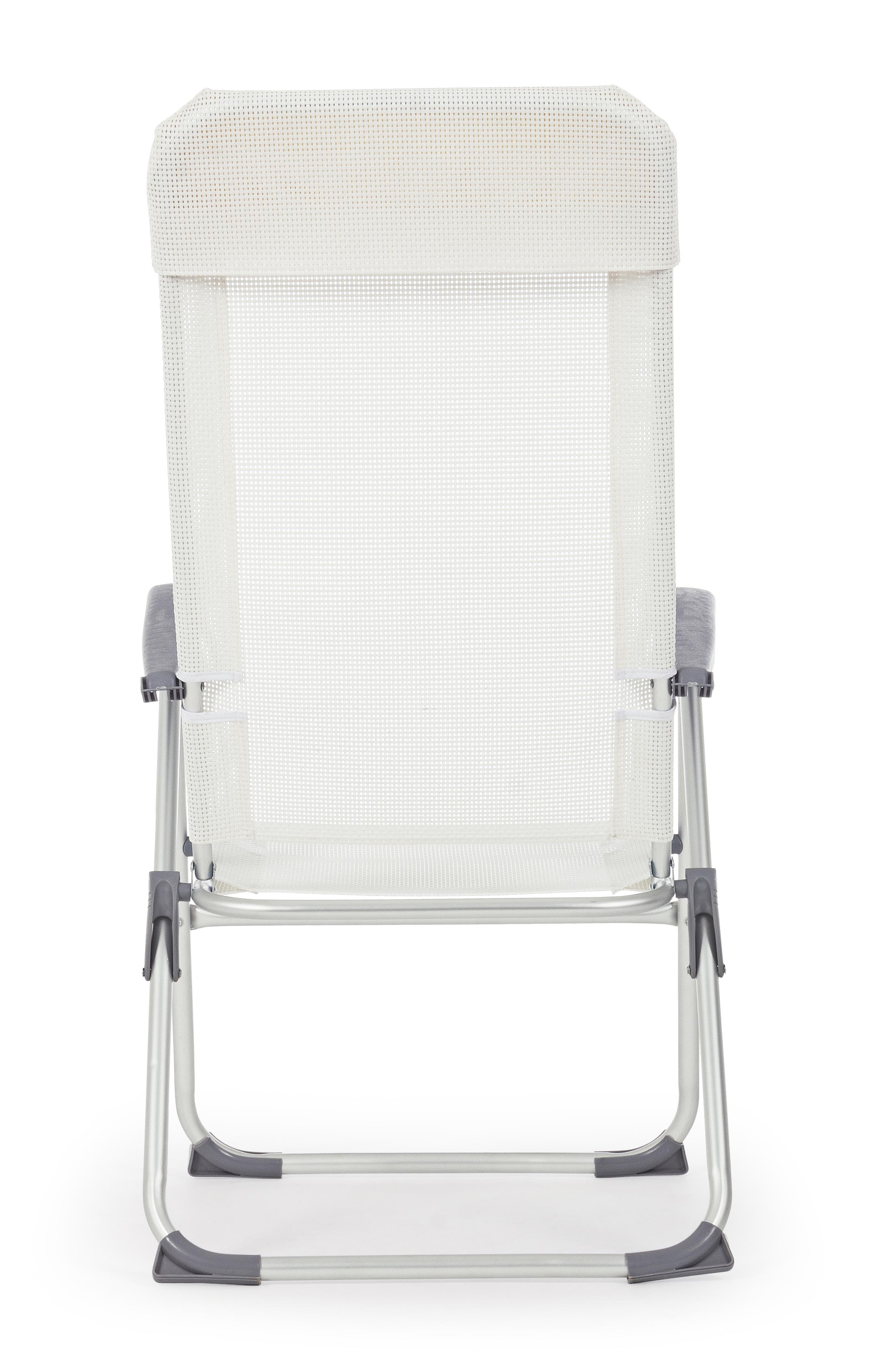 Poltrona "Cross" sedia a sdraio con schienale alto da balcone e veranda con braccioli pieghevole in alluminio