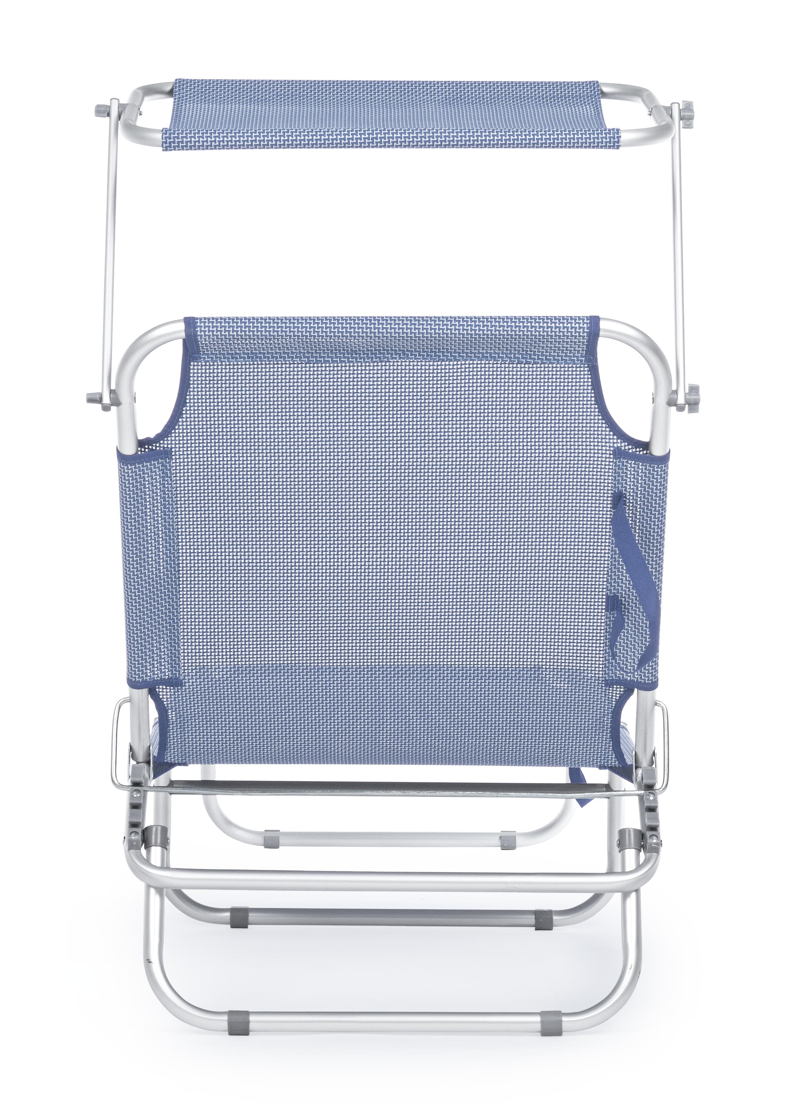 Brandina spiaggina ''Cross'' lettino in alluminio anodizzato pieghevole con tettuccio da mare