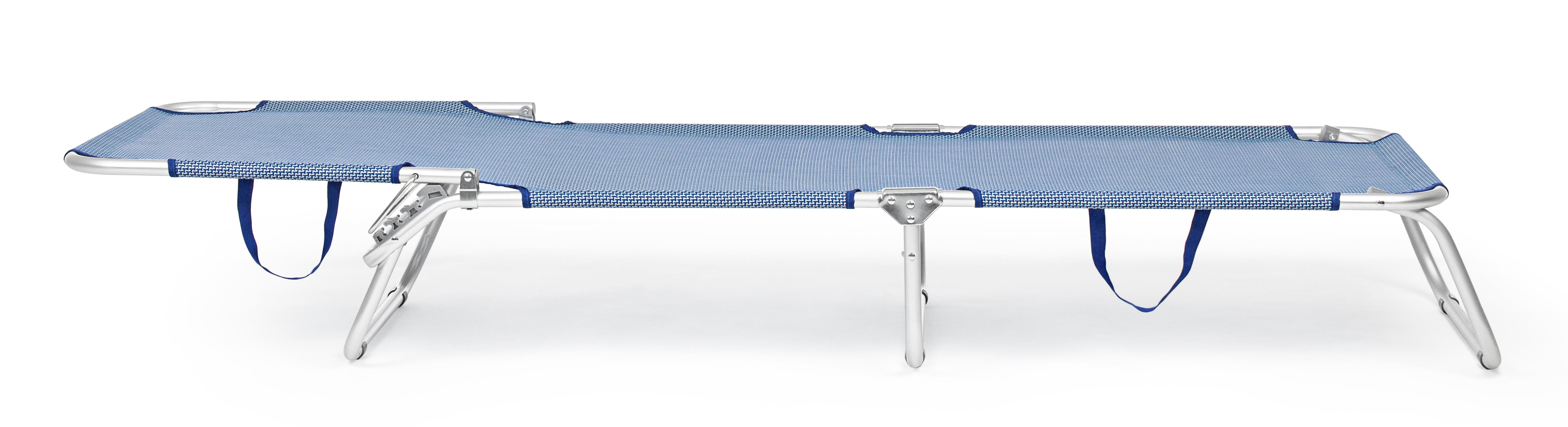 Lettino brandina prendisole pieghevole "Cross" in textilene da spiaggia e balcone