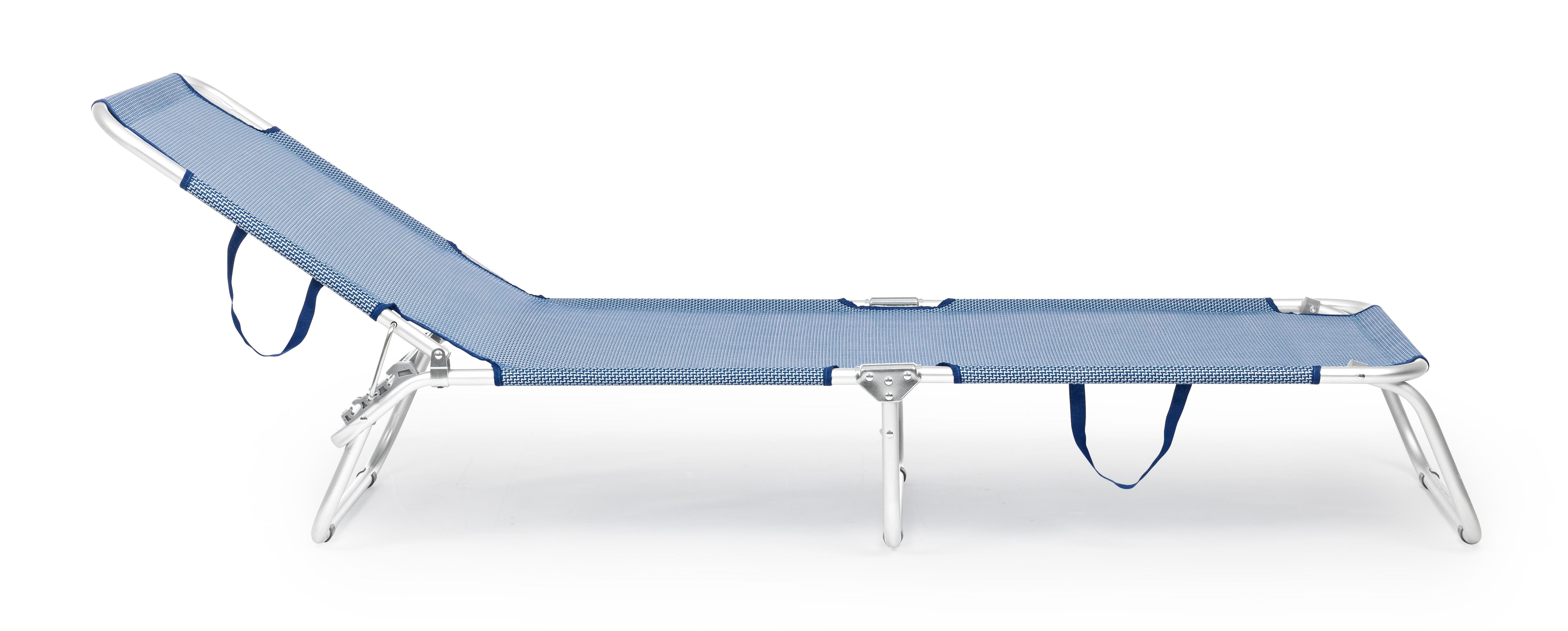 Lettino brandina prendisole pieghevole "Cross" in textilene da spiaggia e balcone