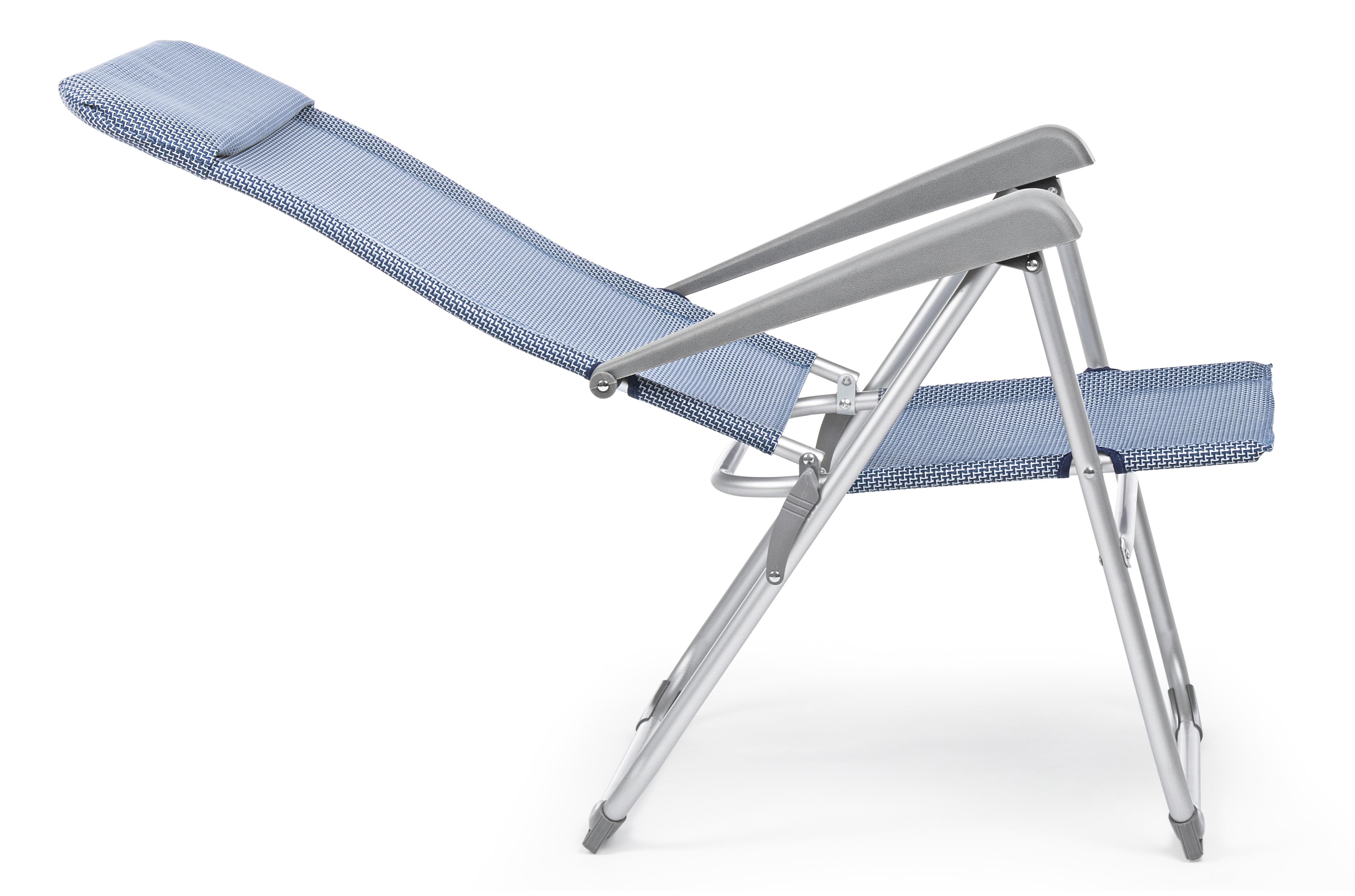 Poltrona "Cross" sedia a sdraio con schienale alto da balcone e veranda con braccioli pieghevole in alluminio