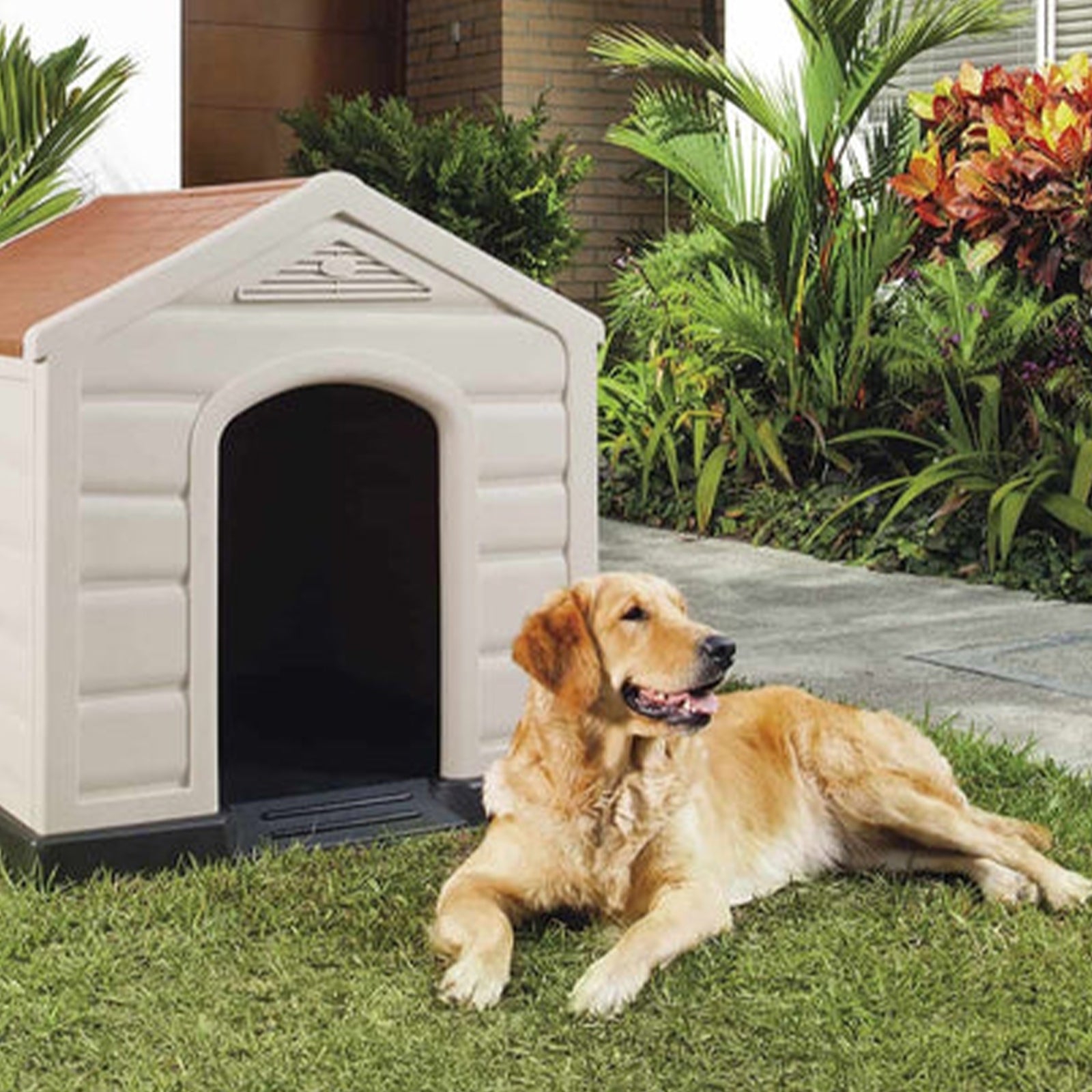 Cuccia per cani in Resina con tetto apribile da esterno