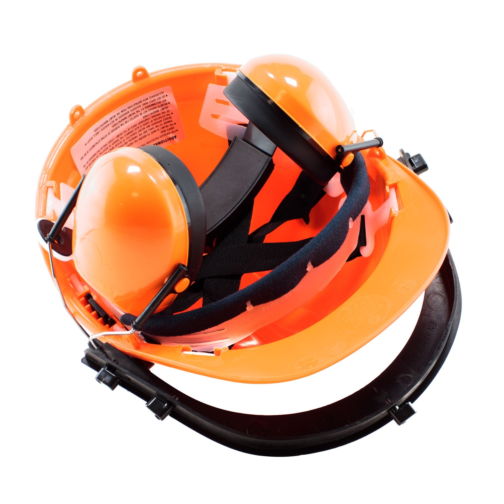 Elmetto protettivo con visiera e cuffie antirumore schermo per decespugliatore e motosega