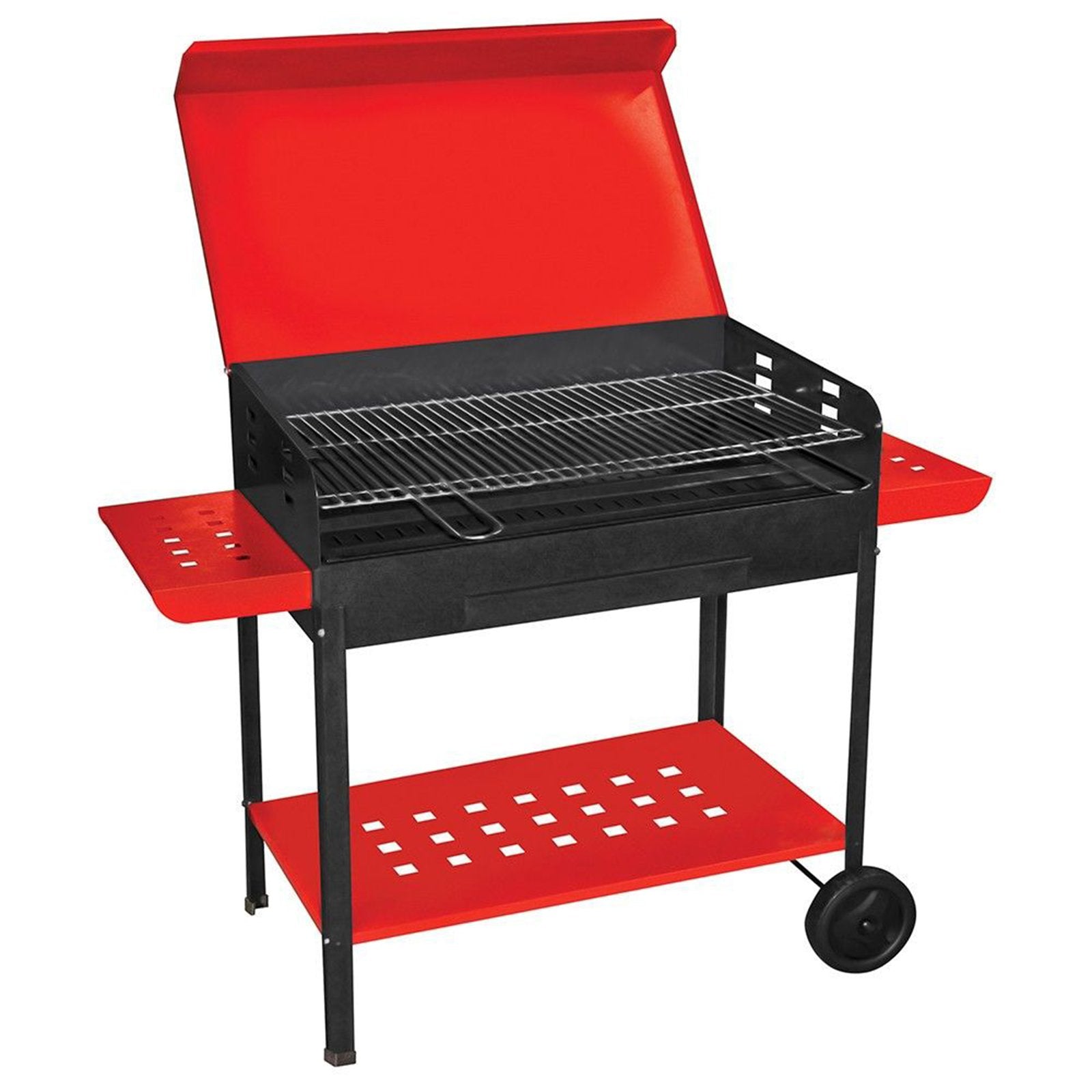 Barbecue a carbonella "Etna" griglia regolabile con ruote e tappo "Made in Italy"