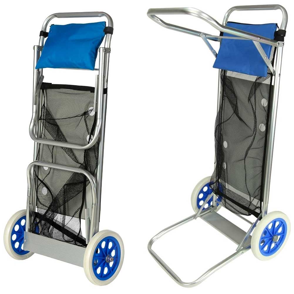 Carrello con tavolo trolley in alluminio per campeggio viaggio o spiaggia
