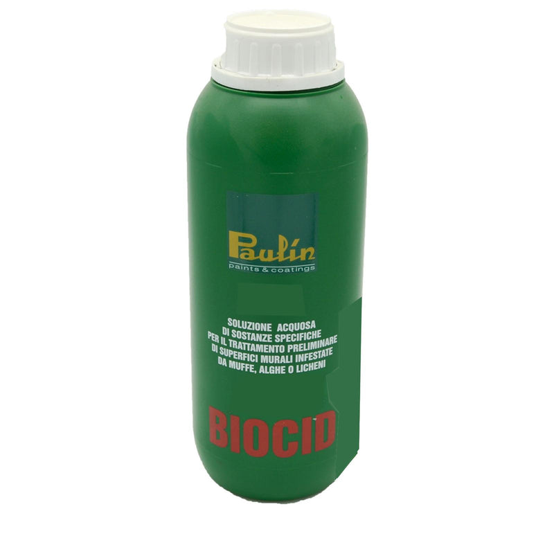 Biocida biocid per muri e pavimenti elimina muffe alghe e licheni paulin antimuffa (lt 1)
