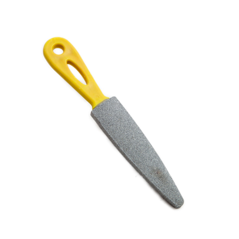 Pietra cote per affilare coltelli, forbici e falci al carburo di silicio 25 cm con manico