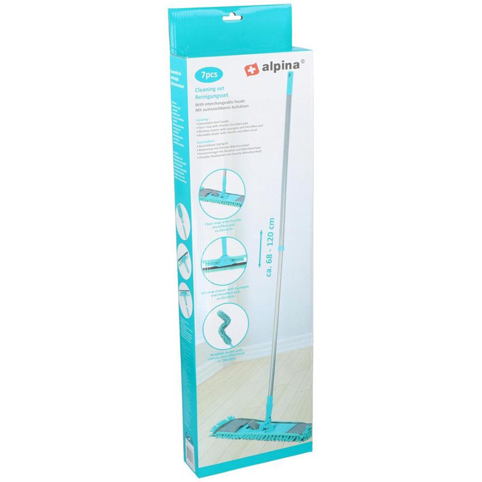 Set pulizia casa con accessori per spolverare lucidare pulire pavimento