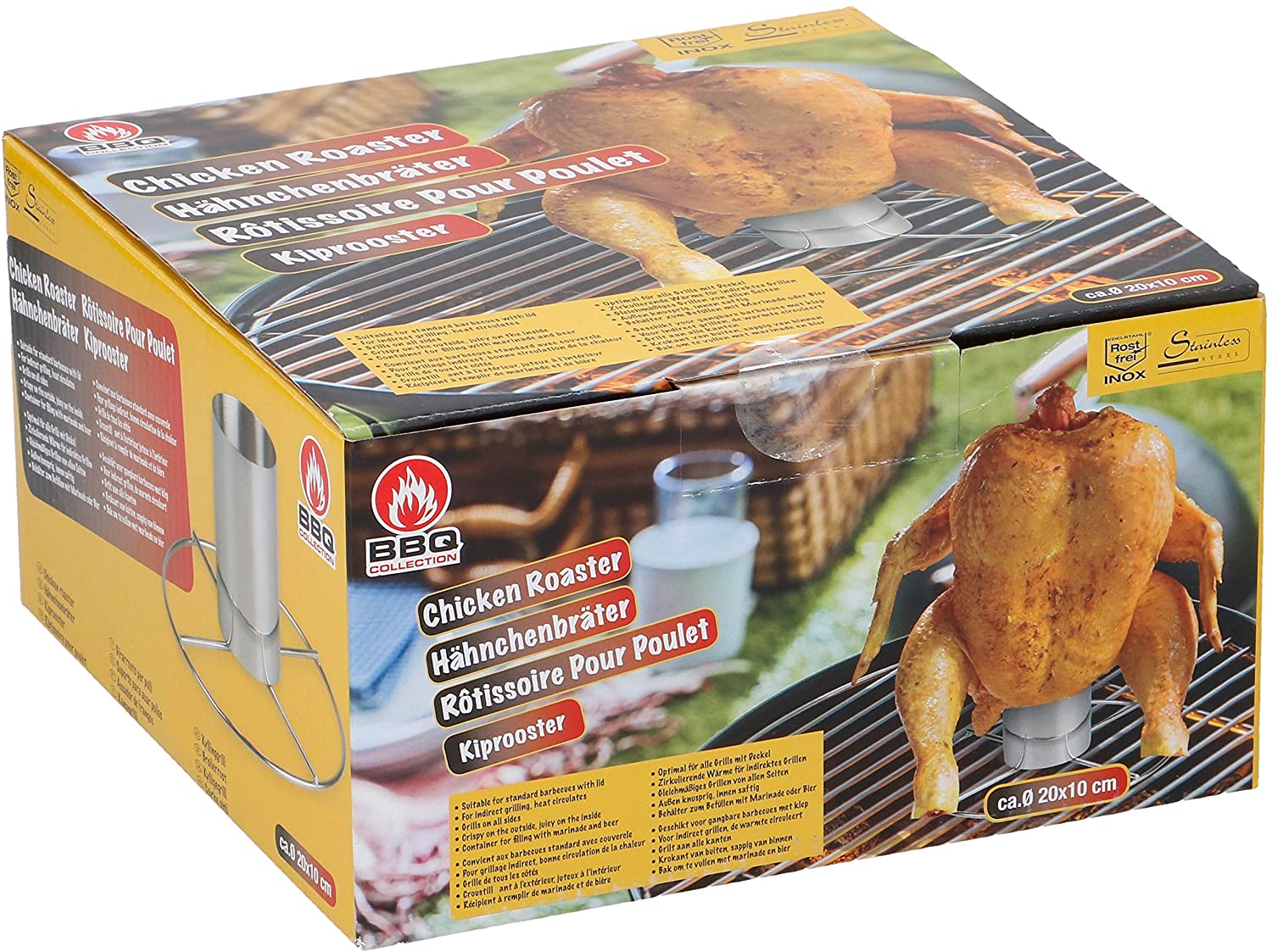 Griglia da barbecue in acciaio inox per cucinare il pollo