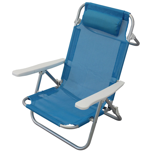Poltrona "Joy" sedia a sdraio spiaggina da balcone e veranda con braccioli pieghevole in alluminio