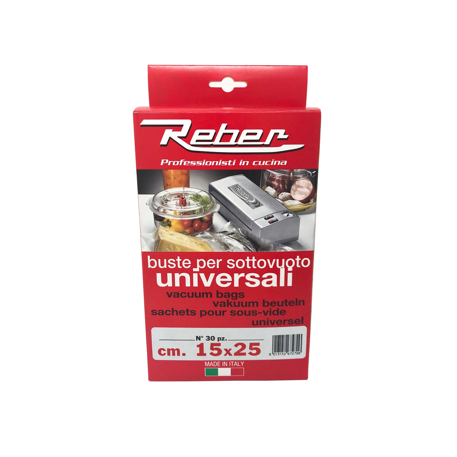 Sacchetti alimentari per sottovuoto e conservazione buste trasparenti goffrate