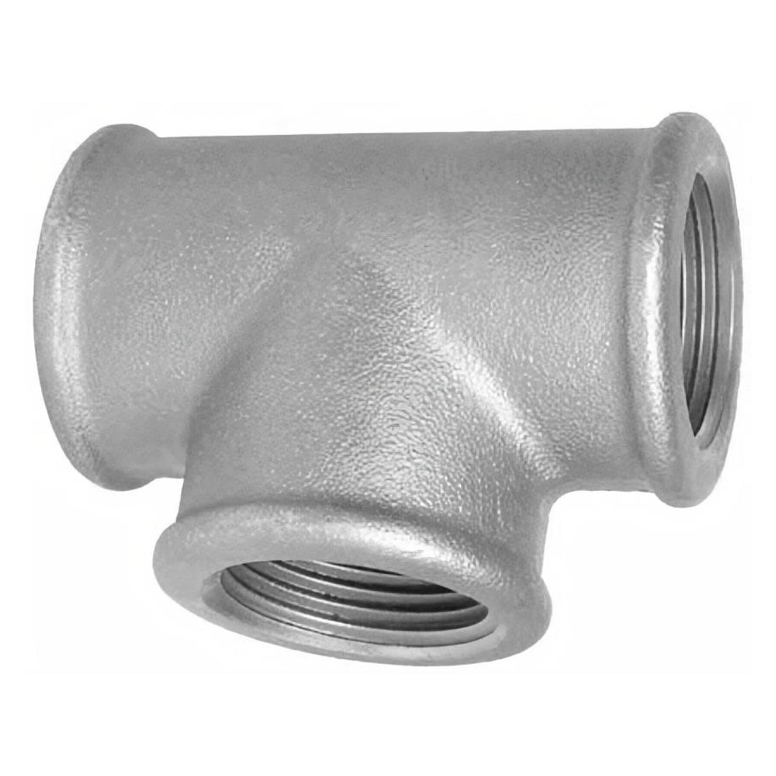 Raccordo a "TI" in ghisa zincata malleabile per irrigazione e giardinaggio