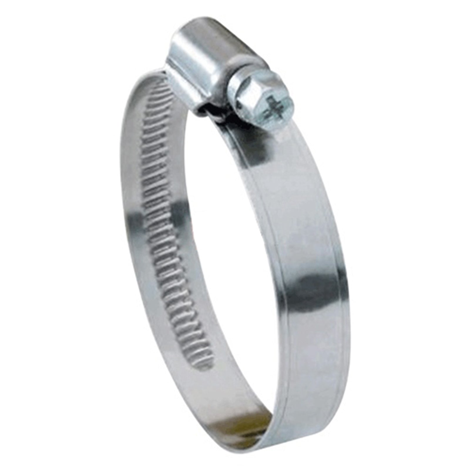 Fascetta metallica stringitubo bordi rialzati e arrotondati con vite a testa esagonale